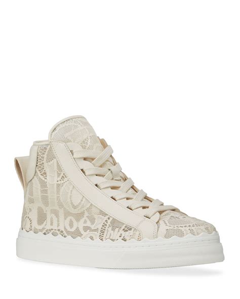 chloe lauren high top|chloe lace sneakers.